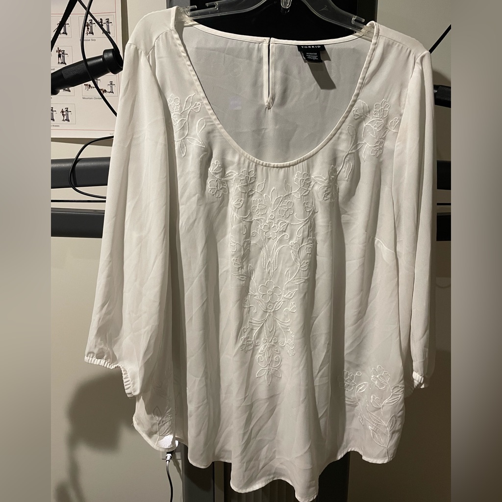 Torrid 2x White Lace Blouse